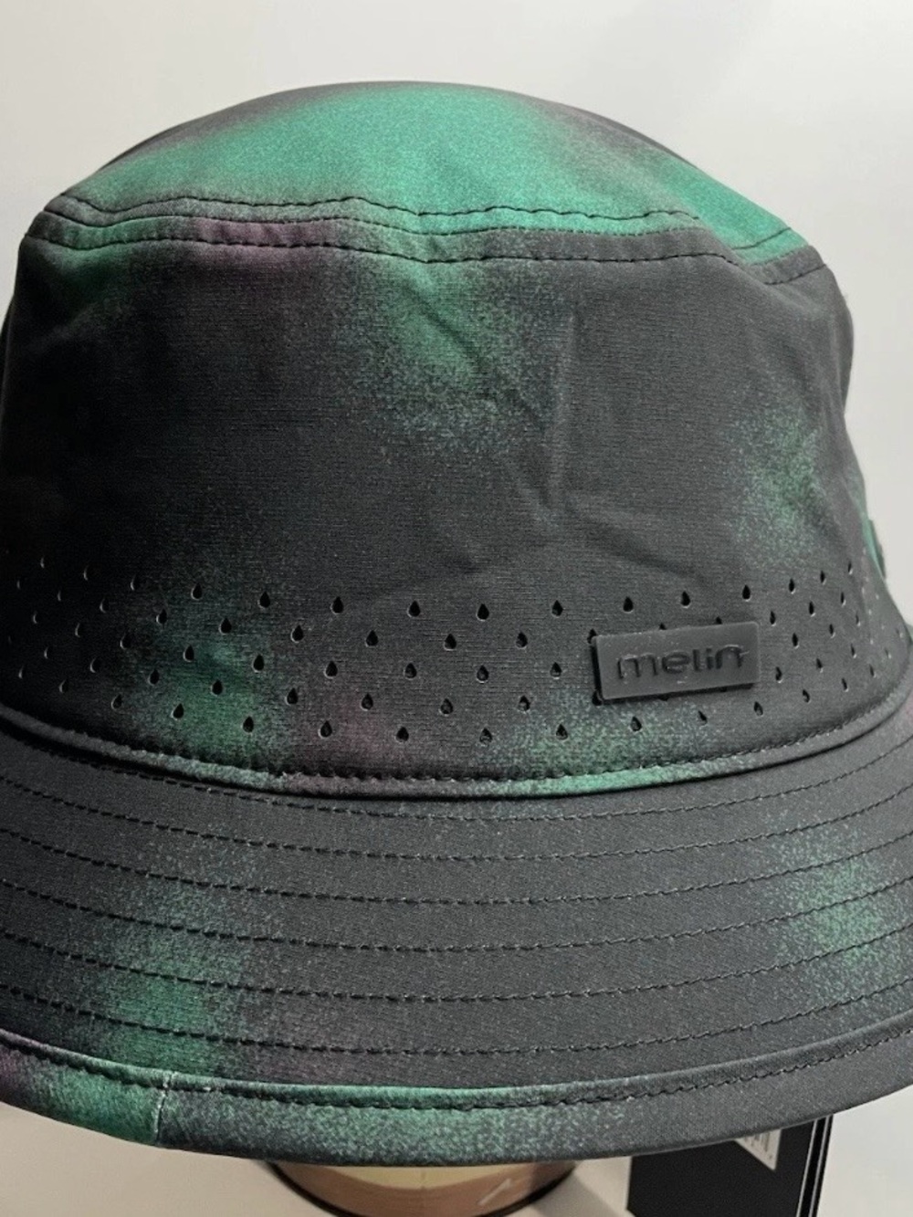 Men's Black & Green Tie-Dye Bucket Hat